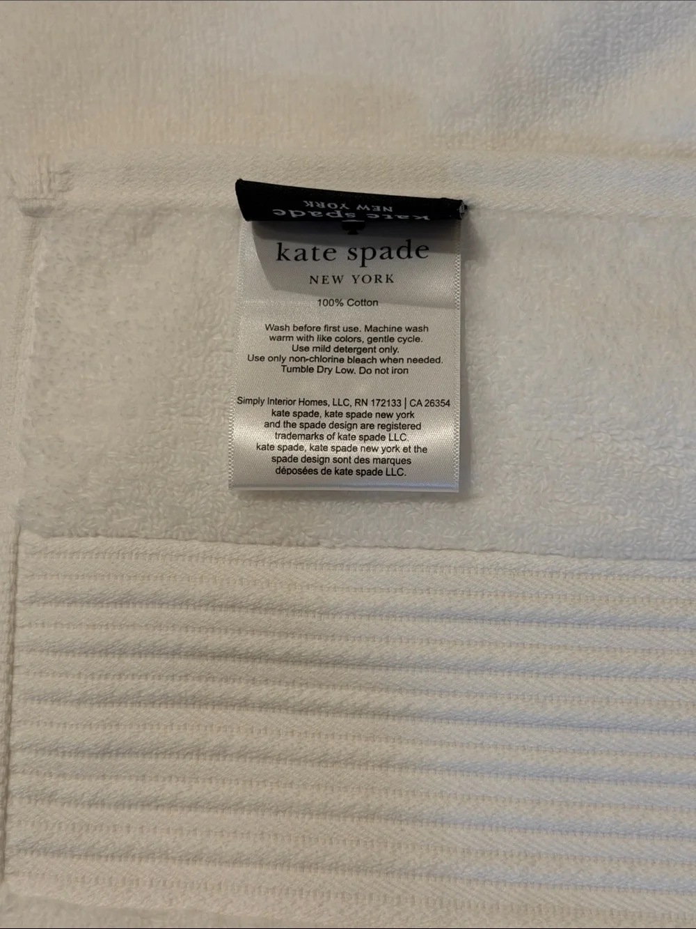 kate spade White Bathroom Linen Set